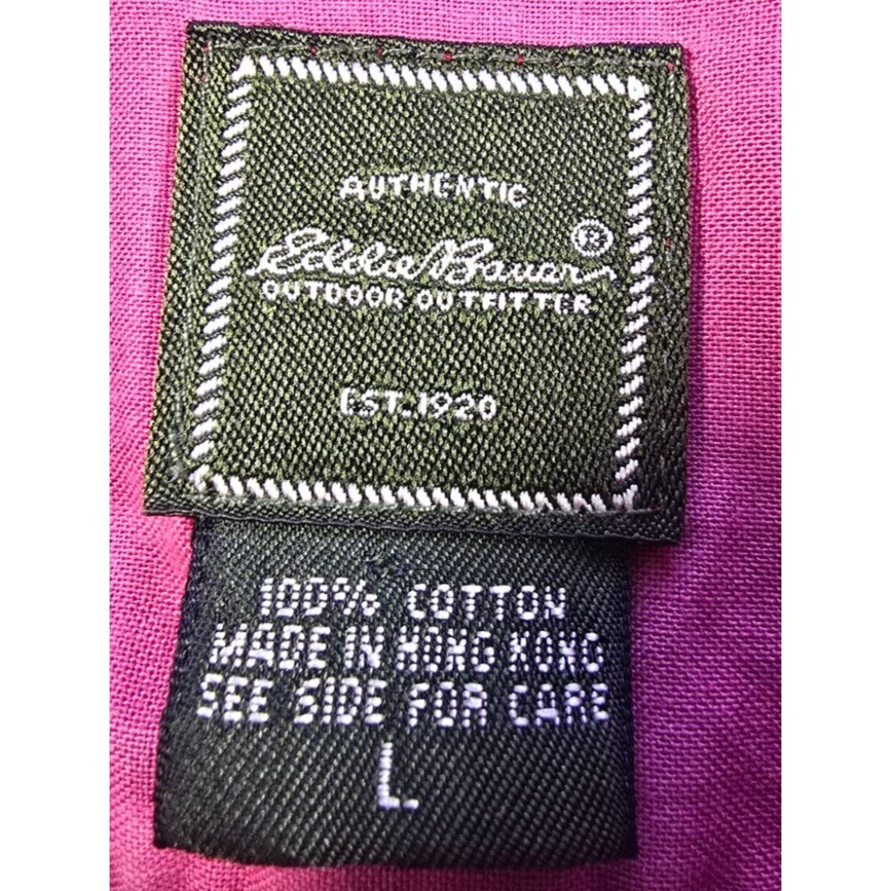 VTG Eddie Bauer Pink Corduroy Pearl Snap Button Down Shirt Women’s Large - Picture 2 of 16